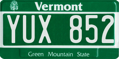 VT license plate YUX852