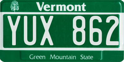 VT license plate YUX862
