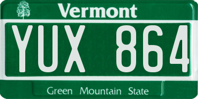VT license plate YUX864