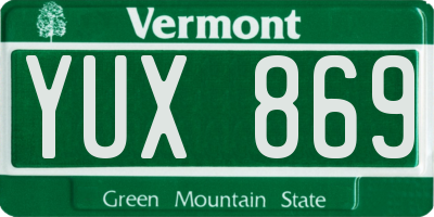 VT license plate YUX869