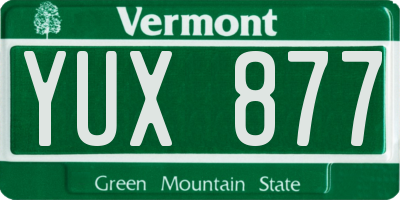 VT license plate YUX877