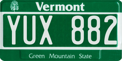 VT license plate YUX882