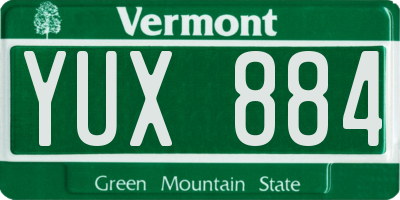 VT license plate YUX884