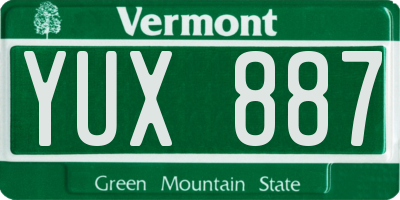 VT license plate YUX887