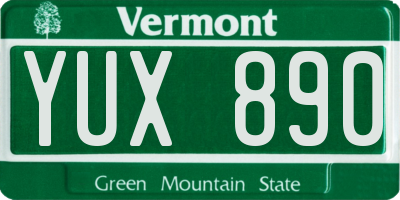 VT license plate YUX890