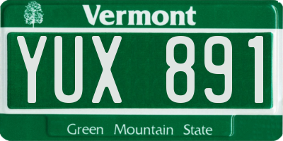 VT license plate YUX891