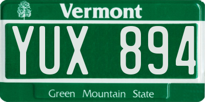 VT license plate YUX894
