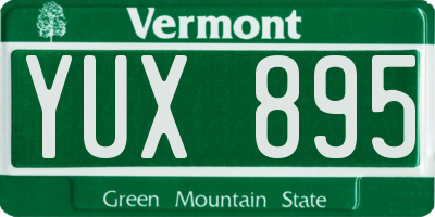 VT license plate YUX895