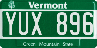 VT license plate YUX896