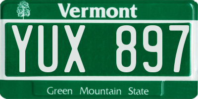 VT license plate YUX897