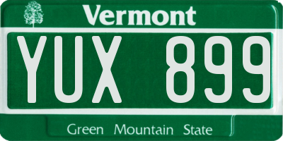 VT license plate YUX899