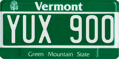 VT license plate YUX900