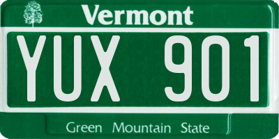 VT license plate YUX901