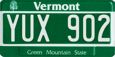 VT license plate YUX902