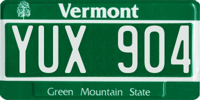 VT license plate YUX904