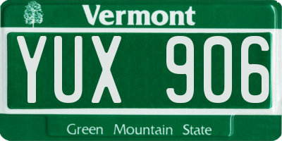 VT license plate YUX906