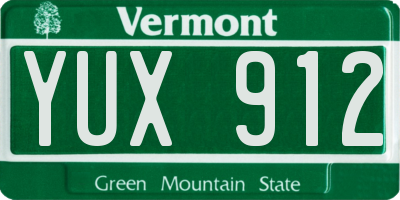 VT license plate YUX912
