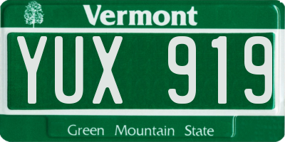 VT license plate YUX919