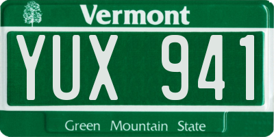 VT license plate YUX941