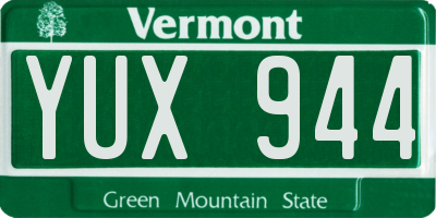 VT license plate YUX944