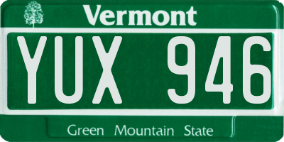 VT license plate YUX946