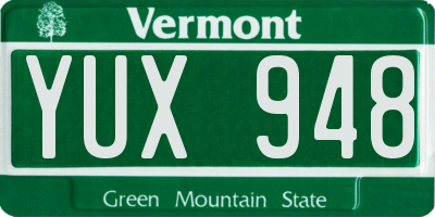 VT license plate YUX948