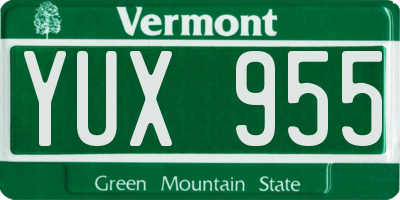 VT license plate YUX955