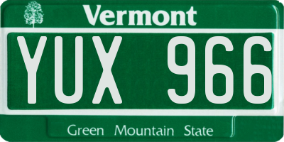 VT license plate YUX966