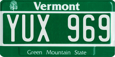VT license plate YUX969