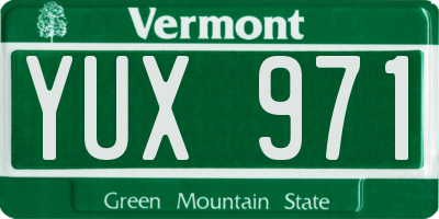 VT license plate YUX971