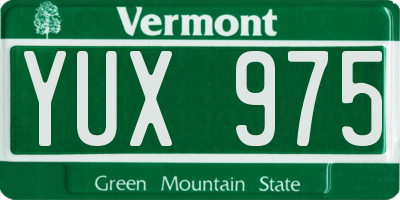VT license plate YUX975