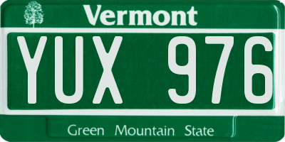 VT license plate YUX976