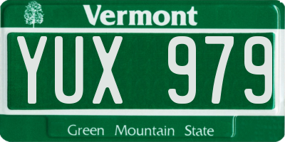 VT license plate YUX979