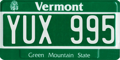 VT license plate YUX995