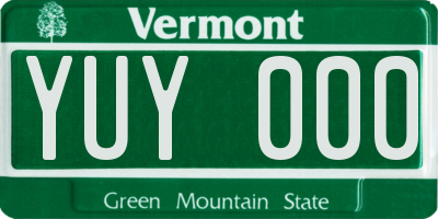 VT license plate YUY000
