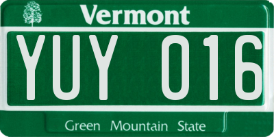 VT license plate YUY016