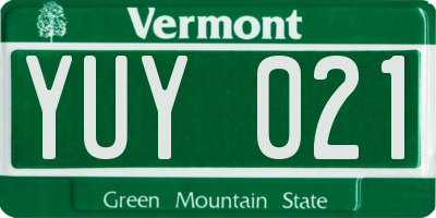 VT license plate YUY021