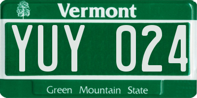 VT license plate YUY024