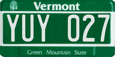 VT license plate YUY027