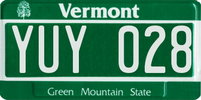 VT license plate YUY028