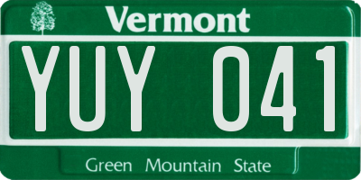 VT license plate YUY041