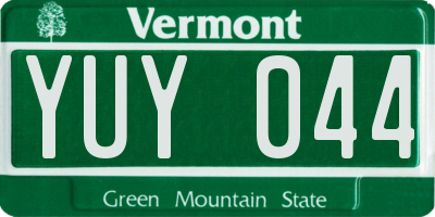 VT license plate YUY044