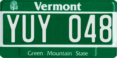 VT license plate YUY048