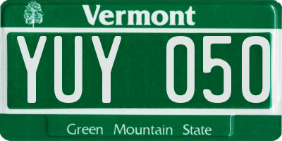 VT license plate YUY050