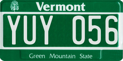 VT license plate YUY056