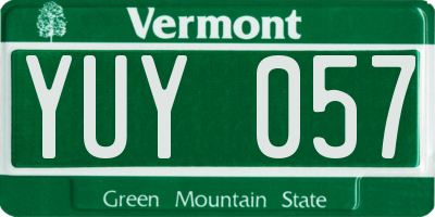VT license plate YUY057