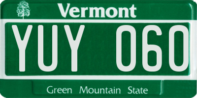 VT license plate YUY060