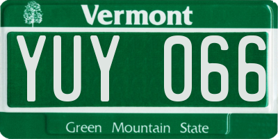 VT license plate YUY066