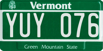VT license plate YUY076