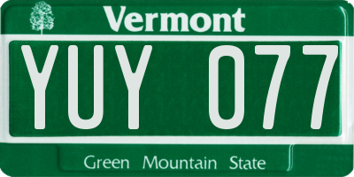 VT license plate YUY077